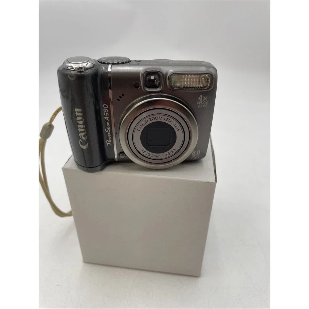 Canon PowerShot A590 IS Image Stabilizer 8MP Digital Camera 4x Zoom TESTED WORKS